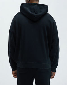 Ensemble de survêtement pour homme avec logo personnalisé, 2 pièces, sweat-shirts à fermeture éclair et pantalons de survêtement larges et amples, streetwear, survêtement délavé à l'acide, effet délavé au soleil - Product Image 3