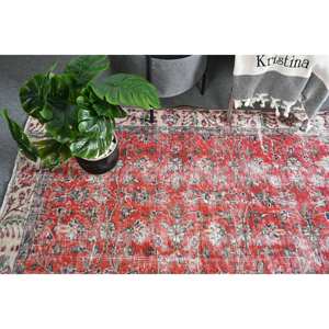 Vintage Turkish <b>Rug</b> 5.2 X 8.6 ft Red Patchwork Design Wool Latex New Large Area Rectangle Hallway for Room <b>Bedside</b> Area <b>Rug</b> - Product Image 2