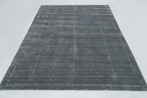 Alfombra Gabbeh de Lana Hecha a Mano, Color Gris Oscuro Plateado, Decoración Bohemia Rústica, Alfombra Grande para Piso, Hogar Acogedor 5056 - Product Image 4