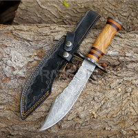 Couteau de chasse en acier damas avec poignée ergonomique et gaine résistante aux intempéries couteau de chasse tactique extérieur