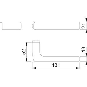 ด้าลลัส E1643Z สแตนเลสสตีล แมตต์ สแควร์ 8 มม. ตะขอและรางแบบ DIN ชิ้นส่วนรูมือจับประตู F69 HOPPE สำหรับซ้าย/ขวา - Product Image 3