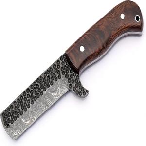 Vaquero hecho a mano Damasco acero Bull cortador cuchillo caza supervivencia Bushcraft cuchillos con Funda de cuero de panqueque - Product Image 2