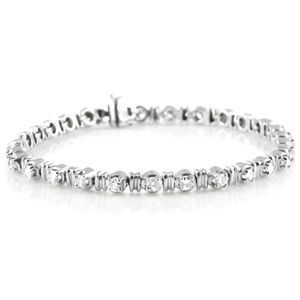 Double Gold <b>Bar</b> Diamond Bracelet with Round Diamonds Elegant Jewelry for Women - Product Image 1