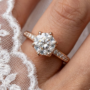 Fournisseur fiable de Hong Kong, bague de fiançailles semi-montée classique pour femme, or rose massif 18 carats, véritable diamant - Product Image 4