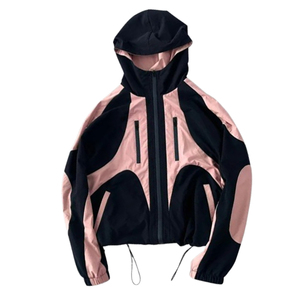 Cortavientos con gráfico personalizado para hombre, chaqueta fina de bombardero, chaquetas de moda de calle con doble cremallera, chaqueta de bloque de color informal estampada - Product Image 4