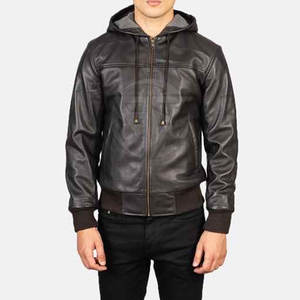 Hoodie en cuir d'hiver de haute qualité, uni, décontracté, confortable, toucher lisse, finition raffinée, construction durable, écologique, léger - Product Image 5