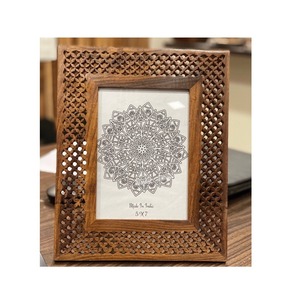 Marco DE FOTOS ecológico cuadrado de madera maciza A4 8x10 arte de pared rústico de madera dura de nogal para boda/cumpleaños - Product Image 1