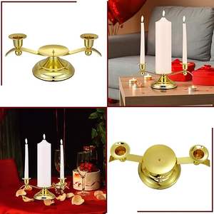 Portavelas de aluminio minimalista y moderno, diseño elegante para decoración del hogar, decoración navideña, configuración de sala de estar, mesa de boda - Product Image 2