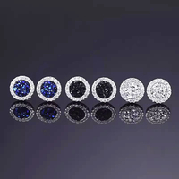 Clips d'oreille magnétiques scintillants en forme de grappe de cristaux pour hommes, plaqués cuivre, véritable or, sans perçage, bijoux d'oreille indolores
