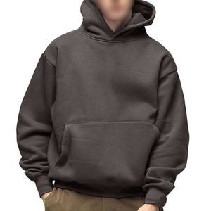 Vêtements de haute qualité sweats à capuche unis sans ficelle sweat à capuche court pour hommes personnalisé coton vierge surdimensionné pull à capuche - Product Image 1