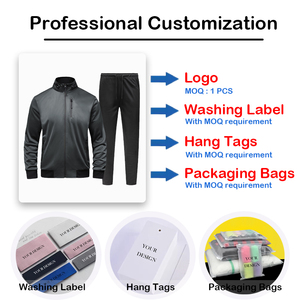 Vendeurs de survêtements personnalisés Pantalon de jogging à col montant 2 pièces Survêtements de survêtement zippés pour hommes de haute qualité - Product Image 6