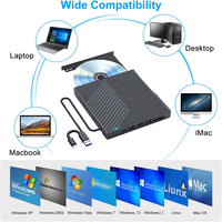 Lecteur optique externe USB3.0 pour ordinateur, graveur de DVD multifonctionnel pour lire les clés USB, les cartes SD, les cartes TF, compatible avec Win11/Linux