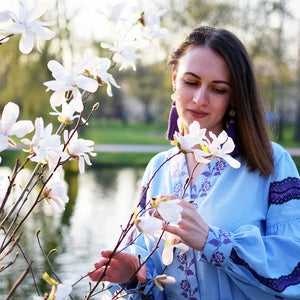 Women's <b>Summer</b> Ukrainian Cotton <b>Maxi</b> <b>Dress</b> Embroidered Tassel Full <b>Sleeves</b> Natural Waistline Digital Printed Beach <b>Dress</b> Casual - Product Image 4