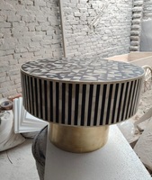 Table basse en os et nacre indienne, taille et design personnalisables, table basse en os incrusté, table de luxe en os incrusté