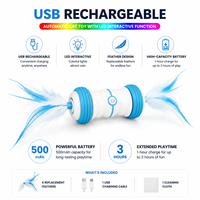 Jouet automatique pour chat, jouet interactif intelligent pour chaton, rechargeable par USB, 360° °   Plumes LED en gros OEM