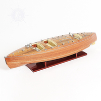 B041 - Maquette de bateau en bois de cèdre Typhoon avec support de présentation, peinte à la main, artisanat nautique, article cadeau 84Lx20.3Wx20.3H cm