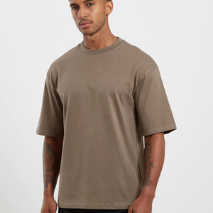 2025 Streetwear fabricante de camisetas de calidad Premium algodón liso en blanco 220 Gsm camisetas de gran tamaño para Hombre Camisetas de gran tamaño - Product Image 1