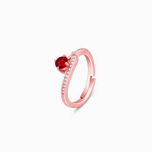 SHIVPATH 14K Or Massif Or Rose 'Embrace Red' Bague Moissanite Bijoux De Fête Parfait pour Femme Saint Valentin Spécial - Product Image 1