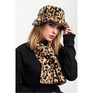 Set da donna 2 pezzi peluche cappello a secchiello sciarpa collo