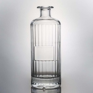 Conception célèbre 700ml 750ml forme personnalisée Logo bouteille en verre col court épaule ronde fond épais bouteille de whisky en verre - Product Image 1