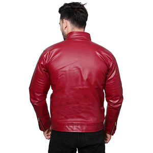 Veste décontractée pour homme en cuir PU effet vache, haute qualité, col montant, fermeture éclair, manches longues, collection hiver 2026 - Product Image 3