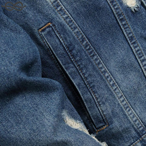 <b>Mens</b> Distressed Button Front Denim <b>Jacket</b> Pocket Ripped Design Single Breasted Regular Sleeve Casual Medium Wash <b>Long</b> Sleeve - Product Image 6