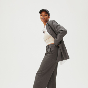 กางเกงกีฬาขายาวเอวสูงสำหรับผู้หญิงกางเกงขากว้างสำหรับฤดูใบไม้ผลิ - Product Image 2