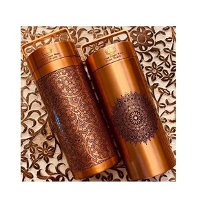 Nuevo Set de Botella de Agua de Cobre Puro con Tapa de Esmalte Mina y Popote de Cobre, Calidad Estándar, Empaque de Caja de Regalo para Uso en Hogar y Oficina - Product Image 5