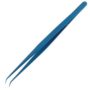 Top Quality <b>Eyelash</b> <b>Tweezers</b> Blue Coated Semi Curved Pointed Tip Stainless Steel Beauty Salon <b>Eyelash</b> <b>Tweezers</b> 5 Inch - Product Image 4