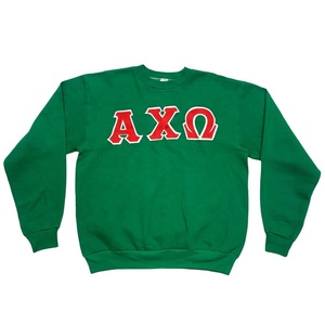 Sweat-shirt en molleton de coton à manches longues motif à carreaux brodé impression couleur personnalisée pour les sororités du collège porter automne unisexe - Product Image 1