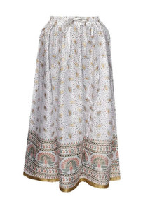 Falda de rayón con estampado dorado de talla grande para mujer, vestido Maxi hecho a mano, ropa de playa cómoda, vestido transpirable de talla libre - Product Image 4
