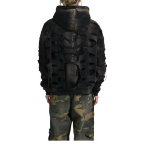 Sweat à capuche en coton épais pour hommes pull polaire impression hiver chaud solide avant Streetwear surdimensionné à capuche hiver - Product Image 5
