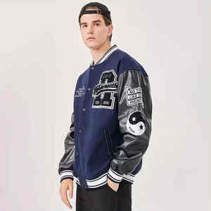 Collège hommes couleur personnalisée laine Baseball Varsity veste pour hommes manches longues Patch Chenille broderie à la mode Streetwear - Product Image 6