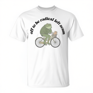 T-shirt Radical Left Scum: Abbigliamento Promozionale con Stampa 'Frog off to Be' - Product Image 2