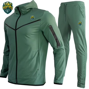 Men's Two Piece Hoodie 100% Cotton Solid Digital Printing Breathable Quick Dry Fleece Lining Winter Tracksuit High Quality - Product Image 5