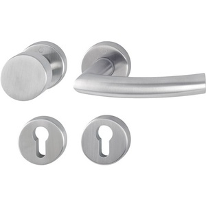 Manijas de Puerta y Ventana de Acero Inoxidable Trondheim, Juego de Rosetas E58/42KV/42KVS/1430Z F69 PZ DIN Izquierda/Derecha Planas D/K HOPPE para Roseta - Product Image 1