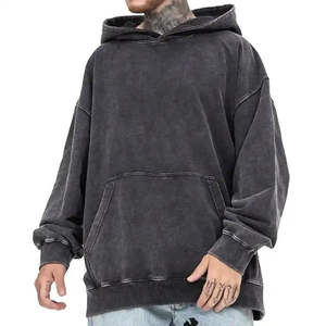 Sudadera con capucha de lavado ácido para hombre de alta calidad de manga larga de gran tamaño estilo Hip Hop estampado precio bajo invierno OEM sudaderas con capucha para hombre - Product Image 1