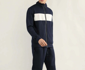 Trajes deportivos de gimnasio para hombres, Conjunto de jogging activo, Sudadera con capucha y cremallera, ropa de ocio, patrón sólido, característica de maternidad, traje deportivo de 2 piezas - Product Image 1