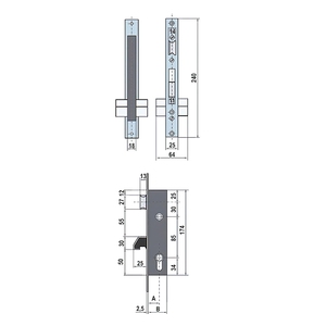 Lince 5570-25 Stainless Steel Front Lock - Product Image 2