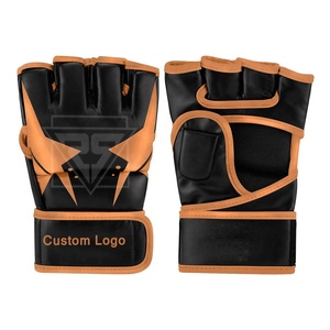 Gants Mma personnalisés Gants de boxe pro en cuir Pu blanc de conception professionnelle par Rukhmal Sports - Product Image 1