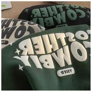 Venta al por mayor personalizado 3D para Puff Print Hoodie Unisex Heavyweight Oversized Pullover sudaderas 100% algodón espuma impresión Logo hombres - Product Image 2