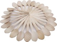 Hoogwaardige, milieuvriendelijke, wegwerp houten lepels bestekset in natuurlijke houtkleur voor ijs, desserts, restaurants en feesten