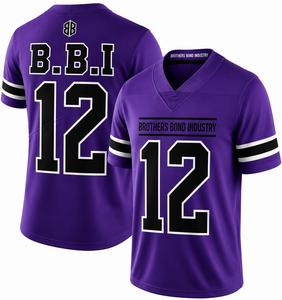Maillot de football américain rouge pour homme, col en V, manches courtes, numéros d'équipe imprimés par sublimation, polyester anti-humidité - Product Image 5