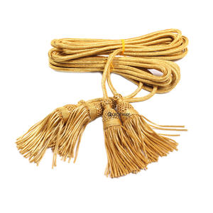 Nueva llegada precio bajo cordón litúrgico cincture borlas hechas a mano para decoración Cordón de cincture dorado - Product Image 2