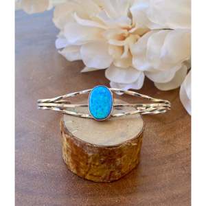 Pulsera de Moda Mark Barney con Ópalo Azul y Plata de Ley - Product Image 1