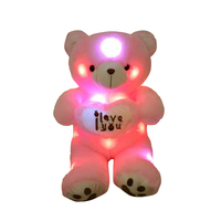 Jouets lumineux LED, ours en peluche avec cœur qui brille, peluches lumineuses, animaux en peluche pour cadeau de la Saint-Valentin