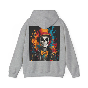 Sudadera con capucha unisex informal de mezcla de algodón con diseño de esqueleto en la espalda jersey negro con capucha 100% sudadera básica para hombre - Product Image 6