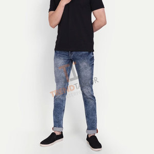 Pantalon en jean pour homme Coupe droite classique avec tissu extensible confortable pour un usage quotidien Coupe ajustée Pantalon en jean pour homme - Product Image 5