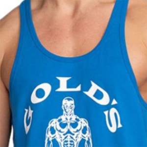 Bleu hommes musculation Stringer débardeur coton bio gilet de gymnastique sans manches chemise d'entraînement Muscle Fit entraînement débardeur - Product Image 6