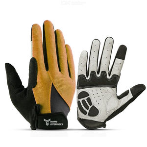 Vente en gros de gants de cyclisme en cuir véritable respirant pour le sport, protection des doigts, gants de moto - Product Image 3